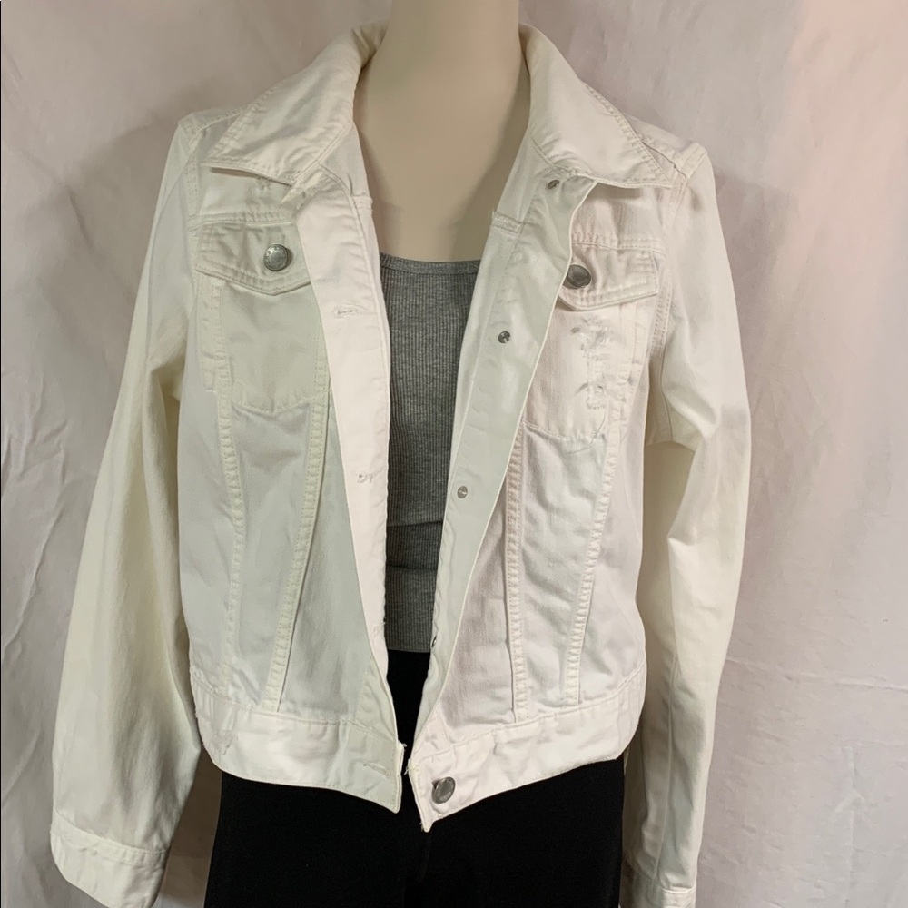 a.n.a White Denim distressed Jacket